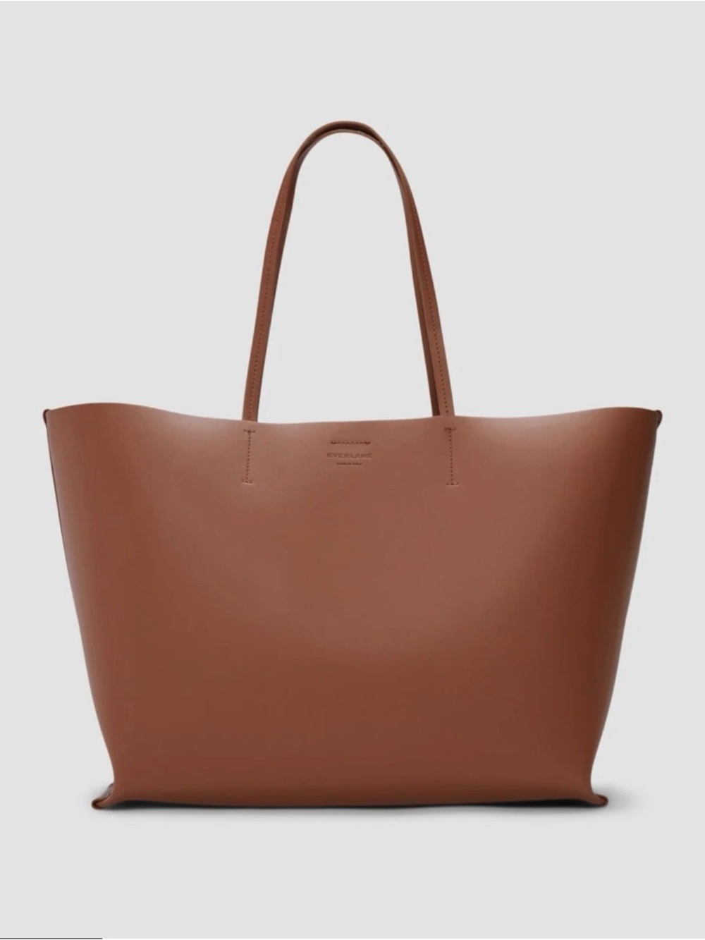 Everlane Brown Leather Tote with Slim Handles